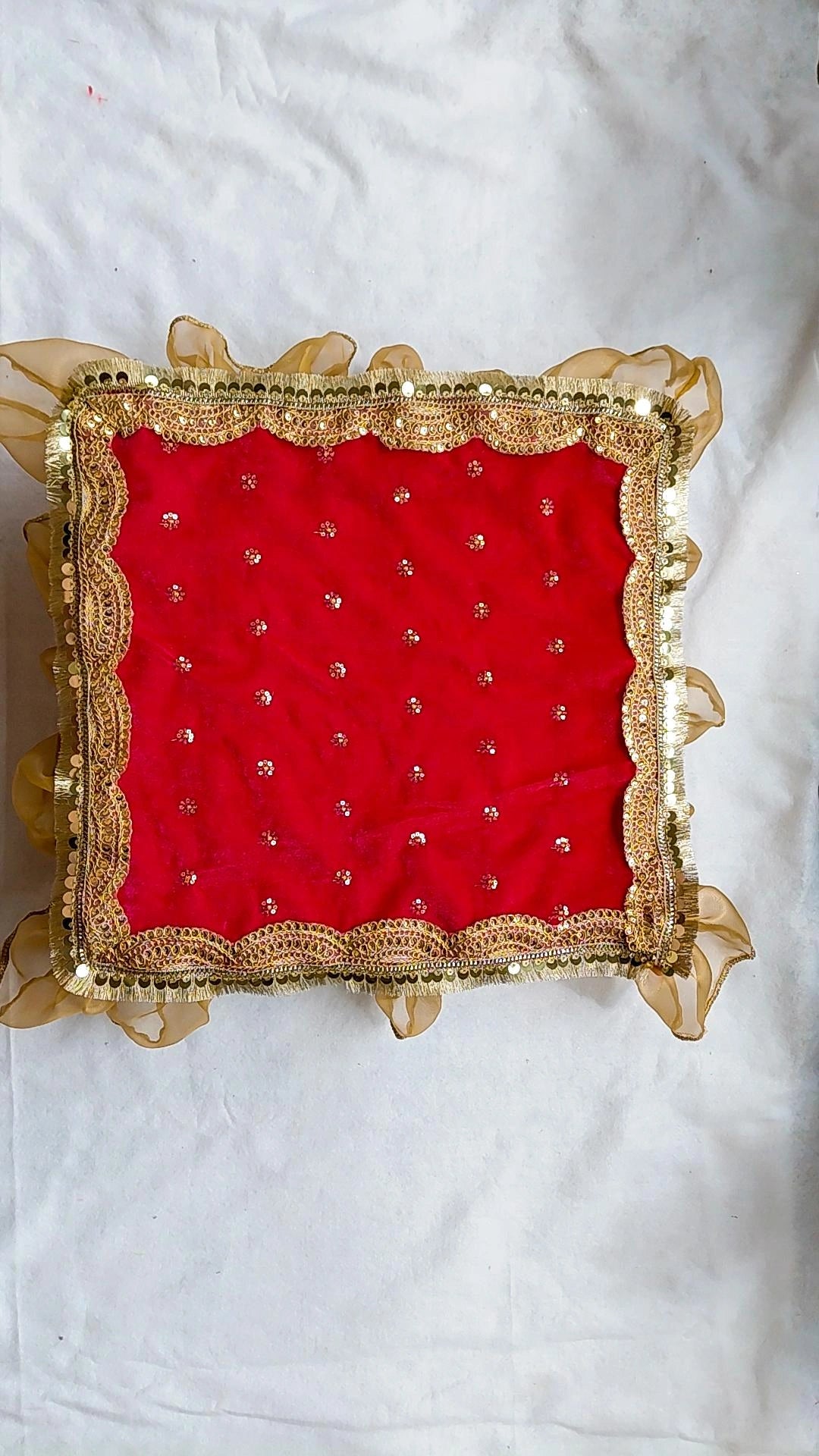 Designer Chowki Aasan Red 16×16 size