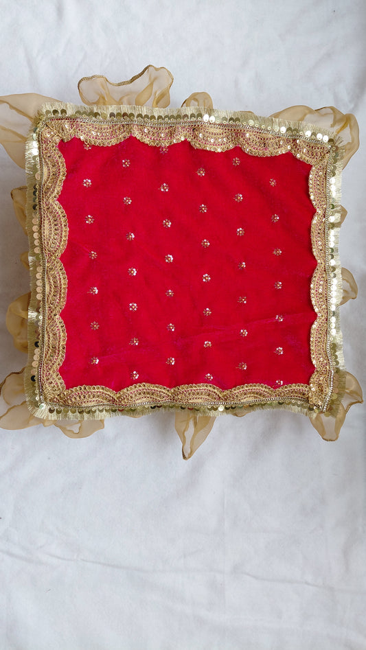 Designer Chowki Aasan Red 16×16 size