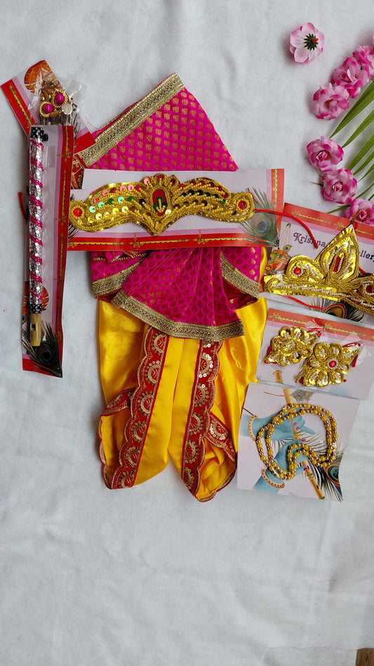 Krishna dhoti and kamarvastra set with dupatta & jwellery Set