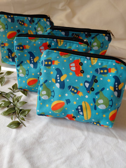 Zipper pouch vehicle blue