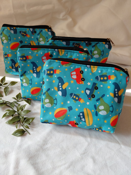 Zipper pouch vehicle blue