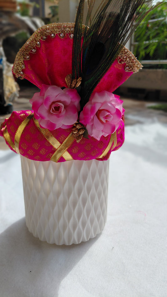Krishna adjustable pagdi pink