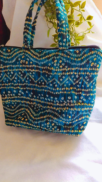 Bandhni print tote bag
