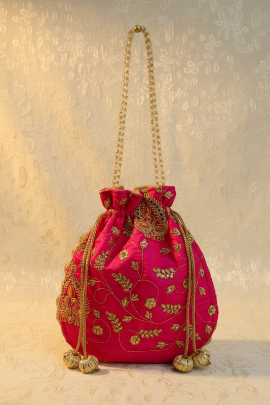 Pink Bridal potli